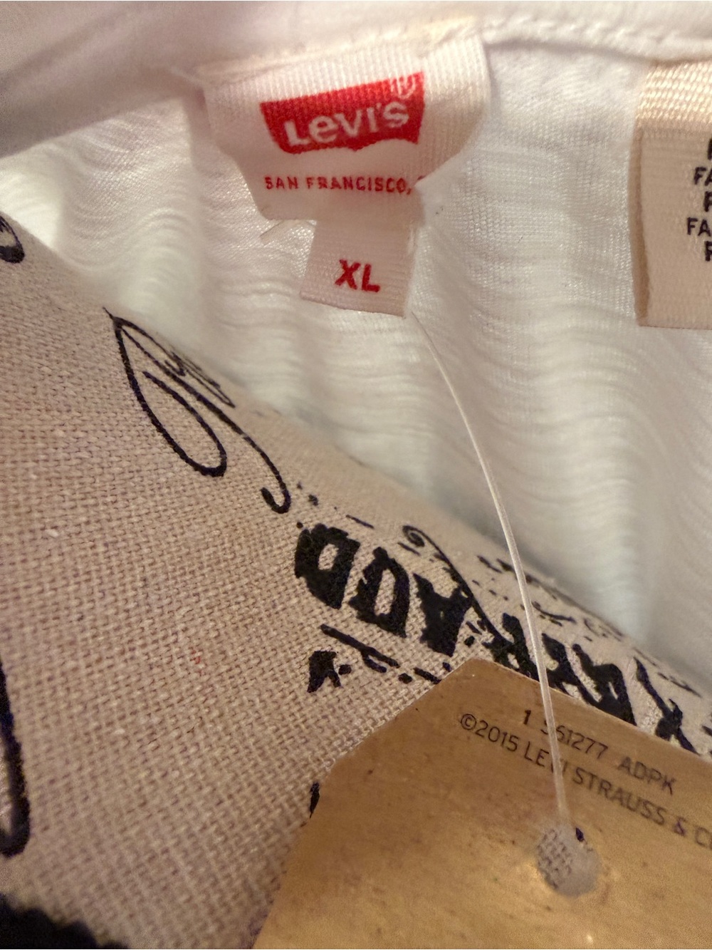 Levi’s White Slub Knit V-Neck Short Sleeve T-Shirt NWT XL - Picture 11 of 11